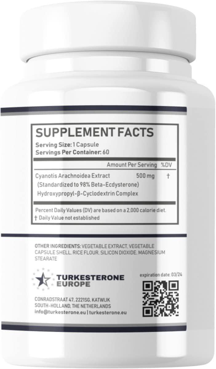 Beta-Ecdysterone - Ecdysterone X - 600mg - 60 Capsules - Turkesterone Europe