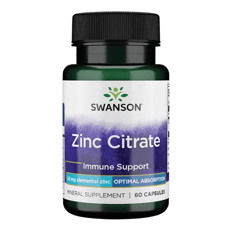 ZIinc Citrate 50mg - 60 Capsules - Swanson